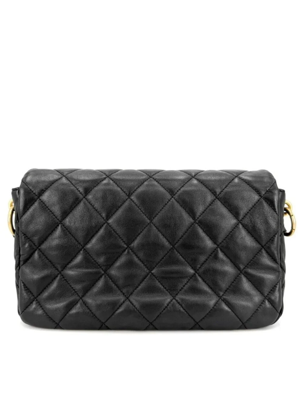 Chanel Shoulder Bag Quilted CC Logo Bag Crossbody Lambskin Black Gold